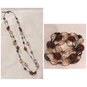 Double hung necklace & matching bracelet set